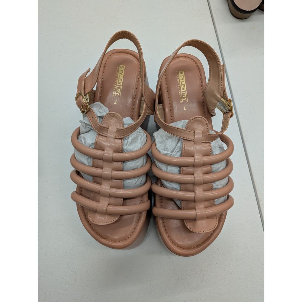 Sandals Style Strategy Women Nude Strappy Sandals Ankle Strap Summer
